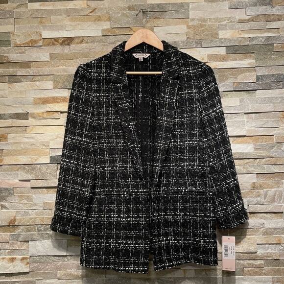 Nanette Lepore Tweed Blazer & Dress Set | 2 Piece Suit, Black White Career S NWT - Picture 5 of 14